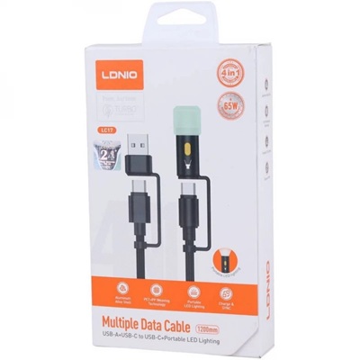 LDNIO LC17/LC18 65W 4-in-1 Fast Charging Cable - Image 2