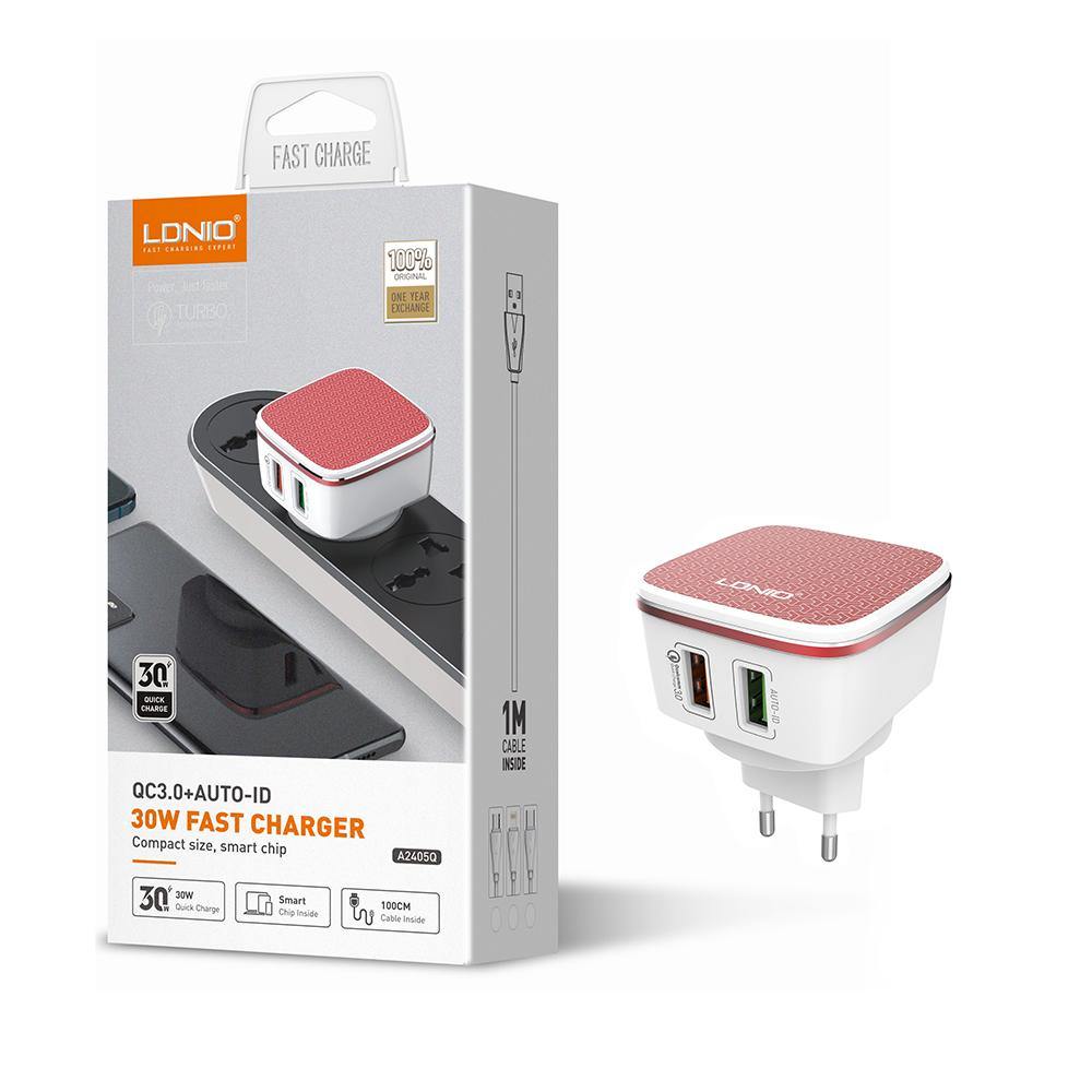 LDNIO A2405Q 2 Ports Type-C 30W Fast Charger
