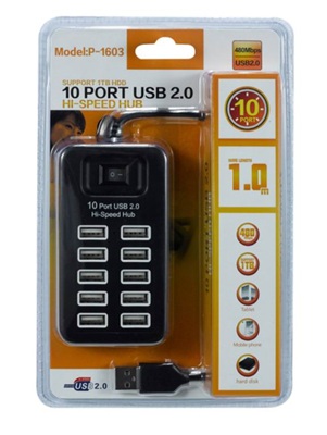 10-Port USB Hub Supporting 1TB