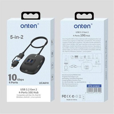 Onten UCA610 5-in-2 4-Ports Hub - Image 2
