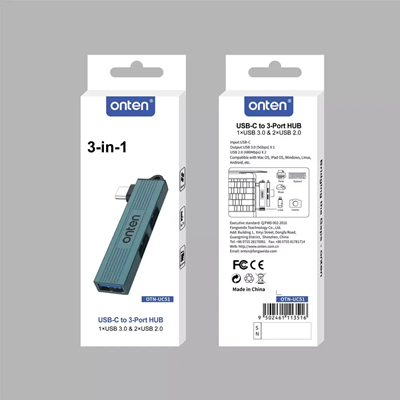Onten OTN-UC51 USB-C to 3-Port Hub - Image 2
