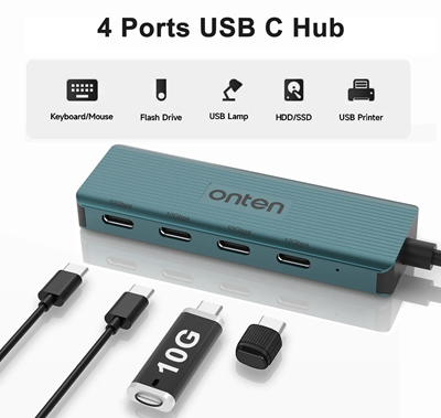 Onten OTN-UC620 USB-C to 10G 4-Ports Hub