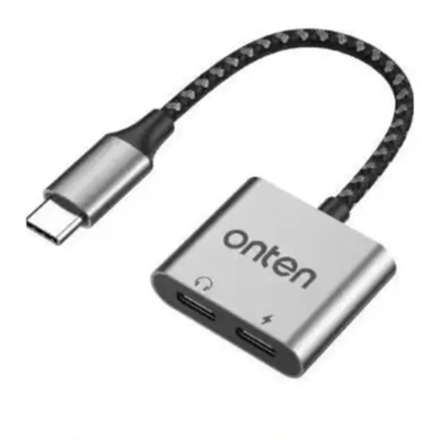 Onten OTN-253 2-in-1 USB-C Audio Adapter with QC Charging