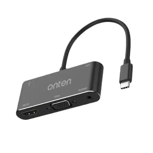 Onten OTN-9573S USB-C to HDMI/VGA/Audio 4K Hub