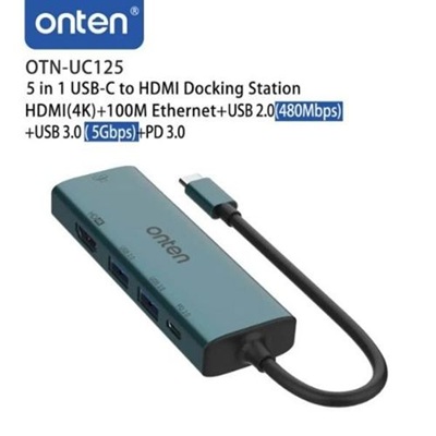 Onten UC125 5-in-2 USB-C to HDMI Docking Station - Image 2