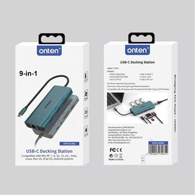 Onten UC961 9-in-1 USB-C/Type-C Docking Station - Image 2