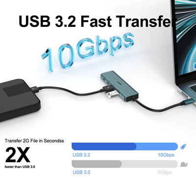 Onten OTN-UC622 USB 3.2 Gen 2 4-Port Hub - Image 2