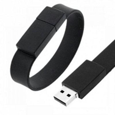 Silicon Wristband Portable Flash 8GB Black
