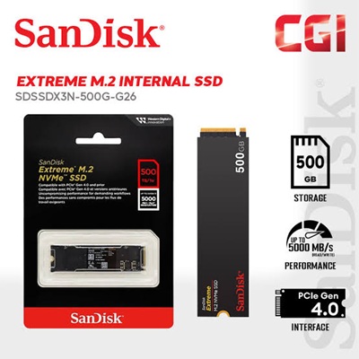 Sandisk Extreme M.2 NVMe SSD 500gb 5000mb/s