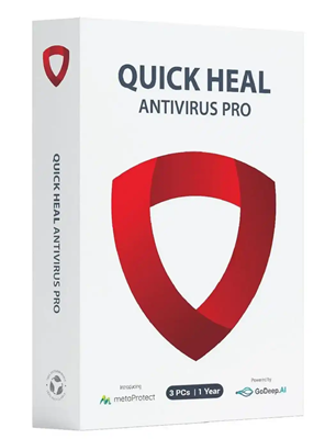 Quick Heal AntiVirus Pro (3 PCs / 1-Year License)