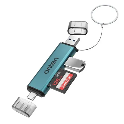 Onten OTN-CR537S USB-C and USB-A Card Reader