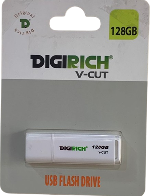Digirich V-Cut Flash Drive 128GB White