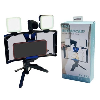 AY-49X Live Broadcast LED Ring Selfie Light Kit