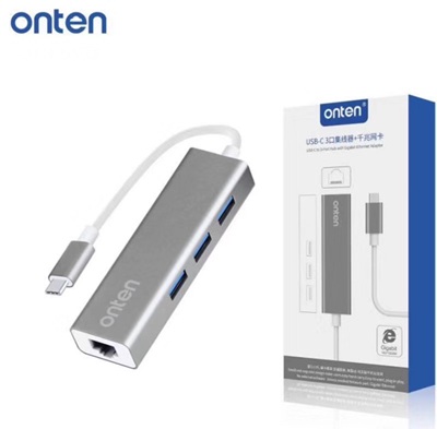 Onten OTN-9597 USB-C to 3 Ports Hub with Card Reader