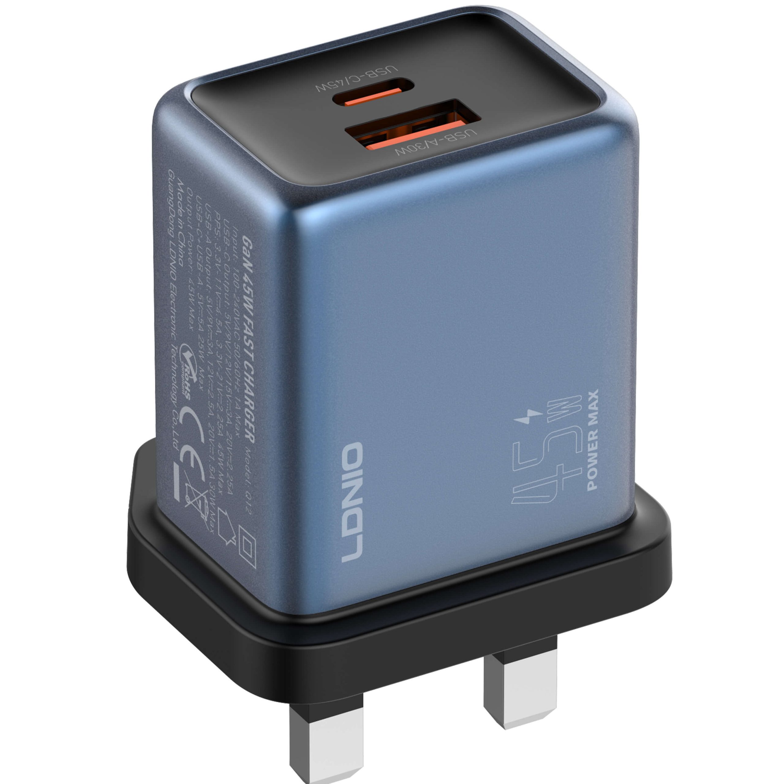LDNIO Q12 45W USB-C/A Gallium Nitride Super Fast Charger - Image 2