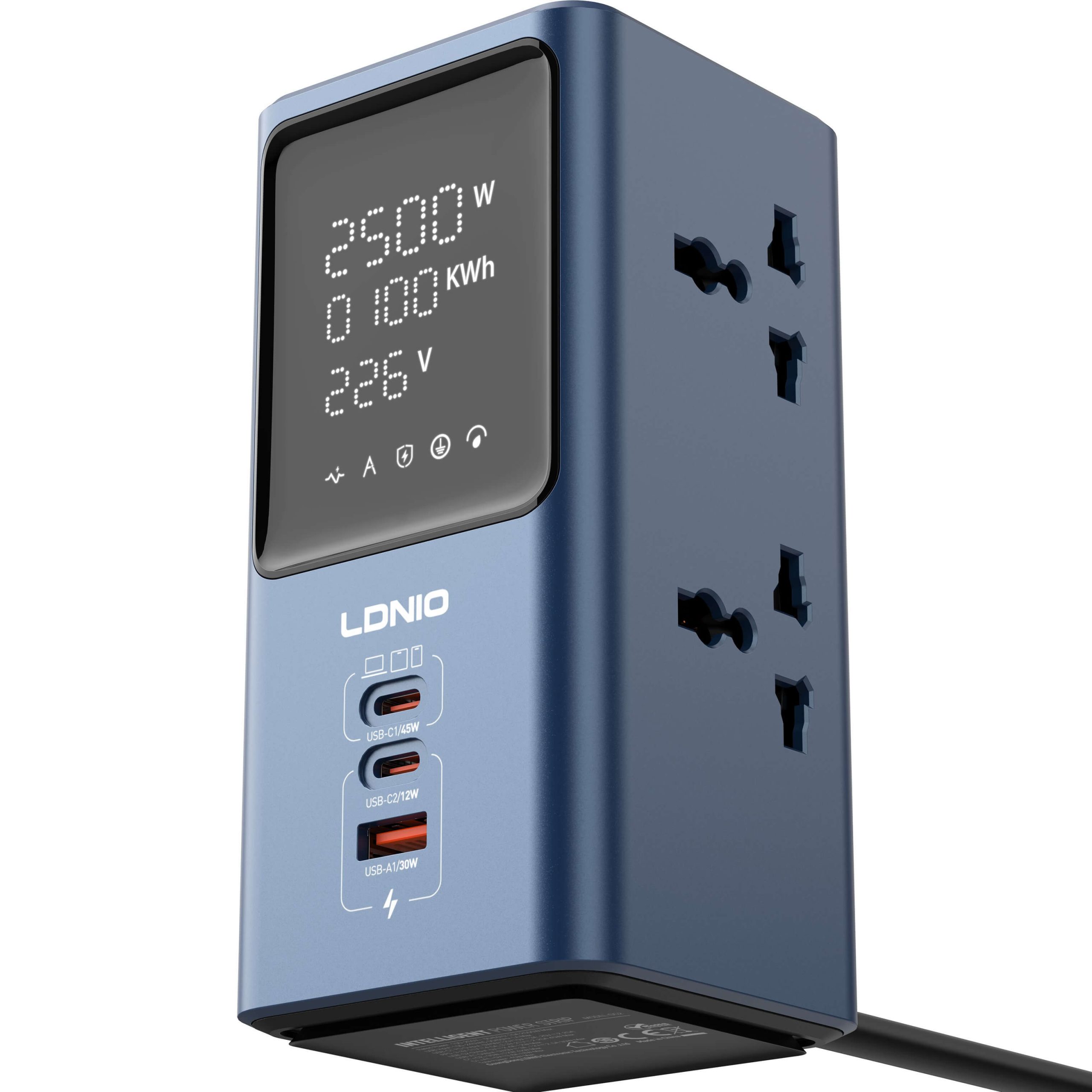 LDNIO 45W Universal Power Strip Desktop LED Power Adapter SC2 - Image 6