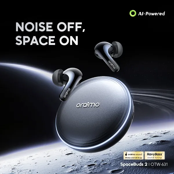 Oraimo SpaceBuds 2 OTW-631 – 52dB Hybrid ANC AI Translation Wireless Earbuds - Image 2