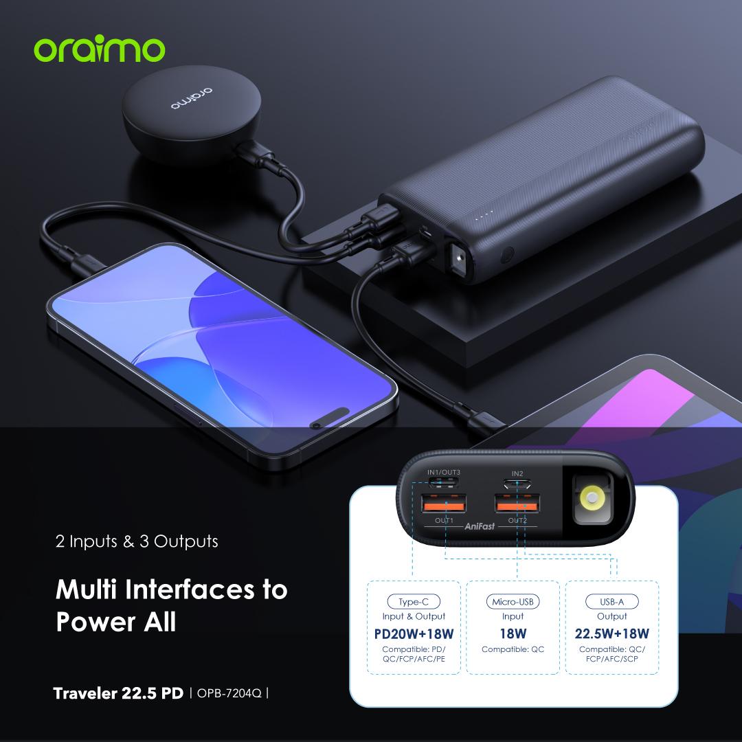 Oraimo OPB-7204Q 20,000mAh 22.5W Fast Charging Power Bank - Image 2