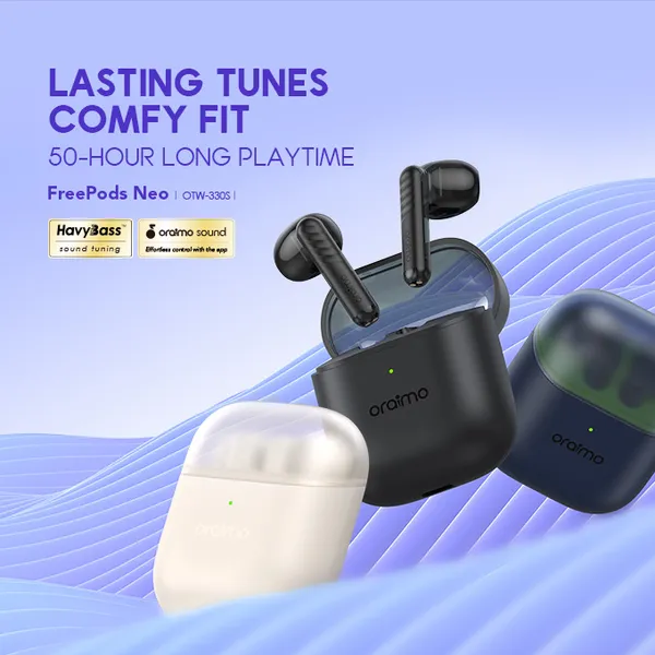 Oraimo FreePods Neo OTW-330S Half-In-Ear Wireless Earbuds - Image 2