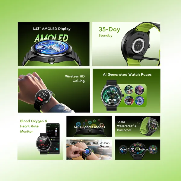Oraimo Watch Nova 2R OSW-834 1.43" AMOLED Smart Watch - Image 3