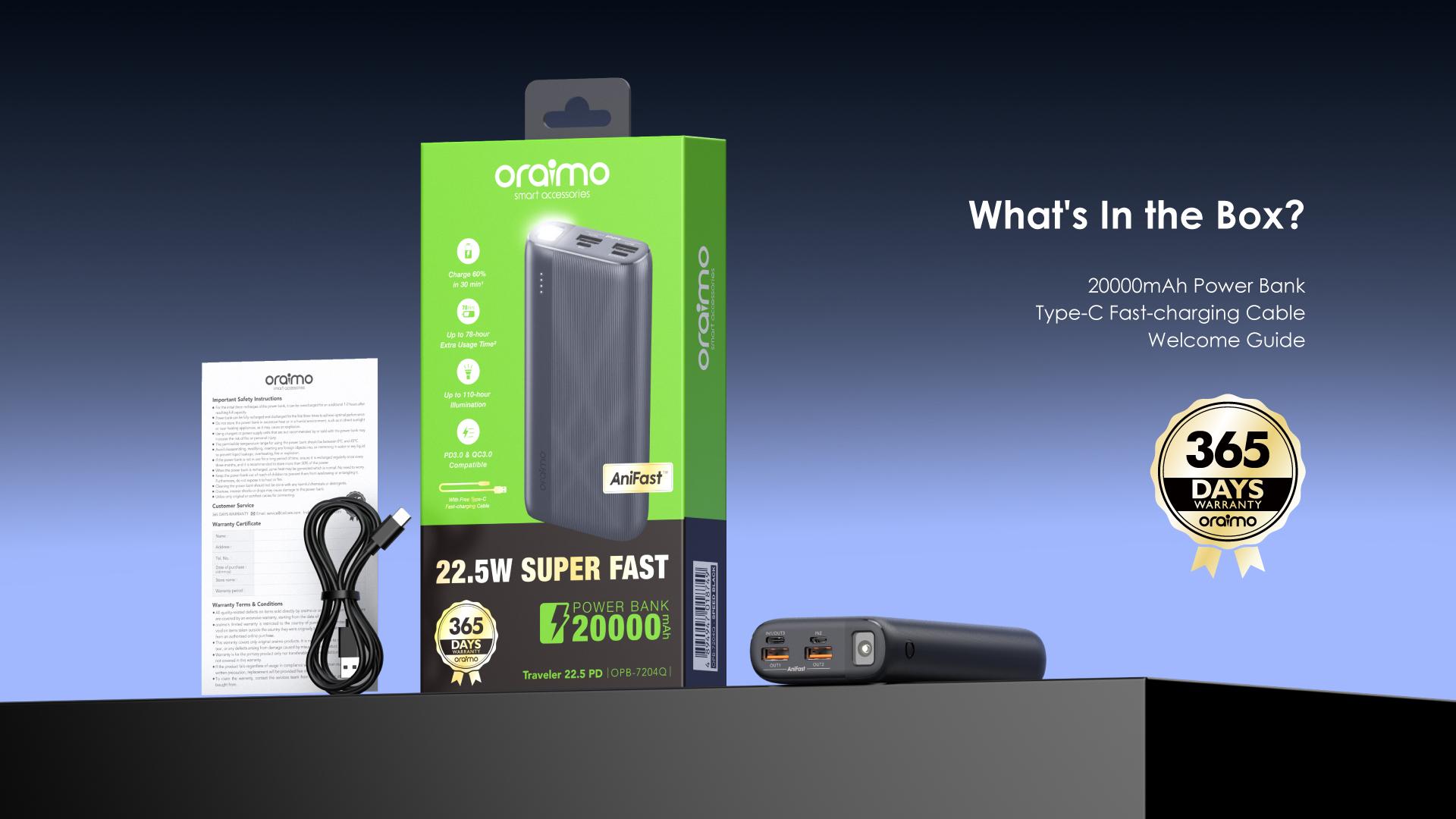 Oraimo OPB-7204Q 20,000mAh 22.5W Fast Charging Power Bank - Image 4