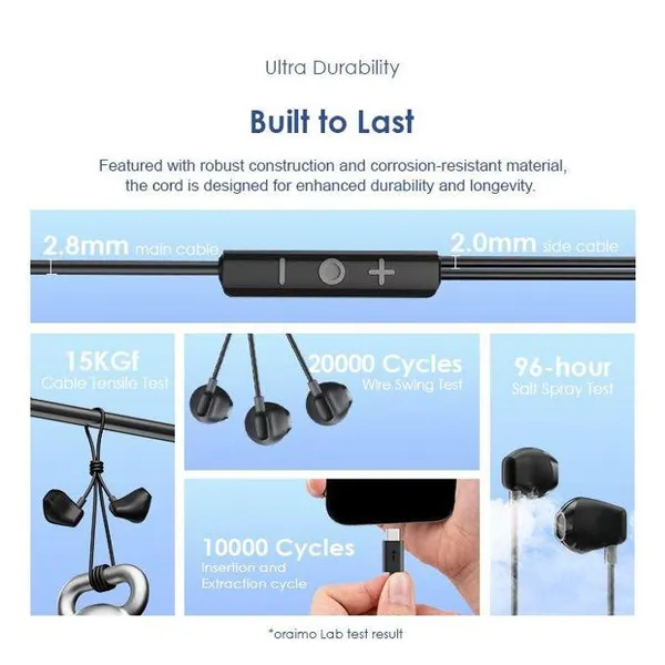 Oraimo Halo Airy OEP-650 Type-C Wired Earphones - Image 5
