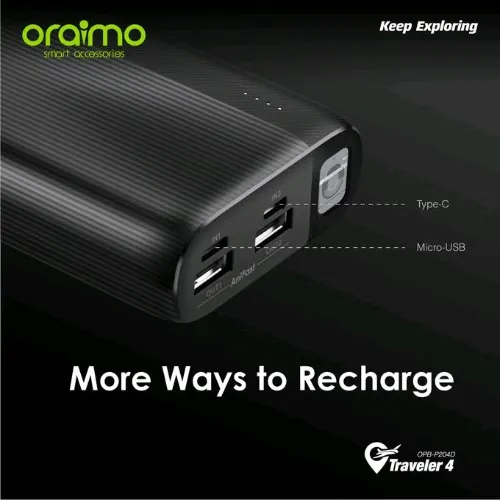 Oraimo Traveler 4 OPB-P204D 20,000mAh Power Bank - Image 5