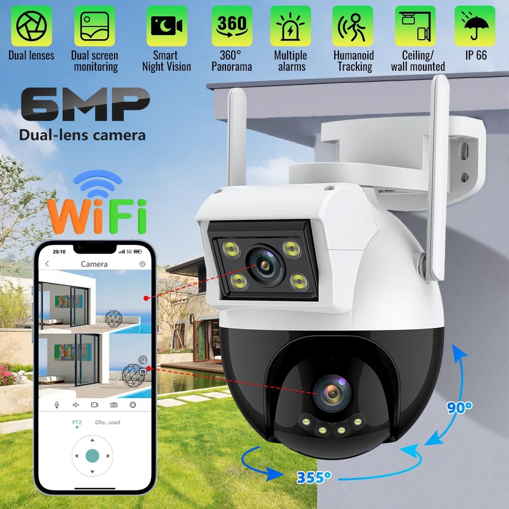 Jaify S2-6WL-D2 6MP Dual Lens WiFi PTZ CCTV Camera - Image 4