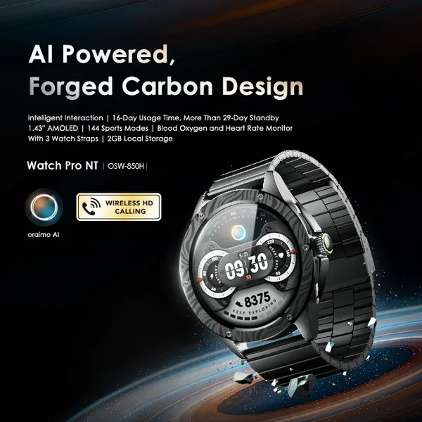 Oraimo OSW-850H Watch Pro NT 1.43" AMOLED AI Smartwatch - Image 3