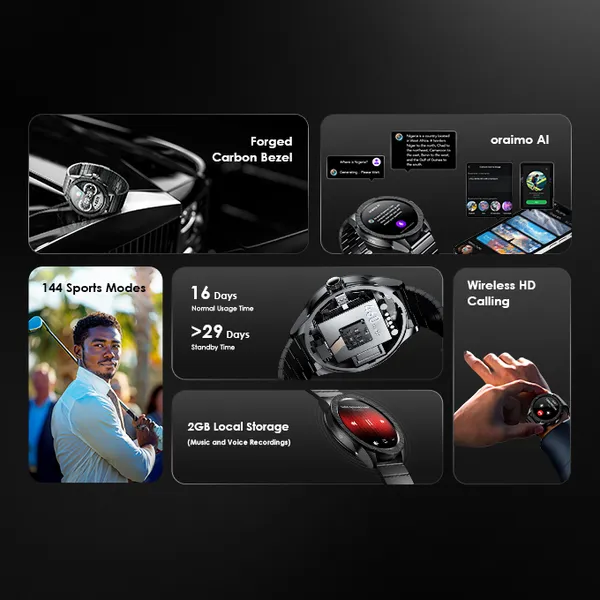 Oraimo OSW-850H Watch Pro NT 1.43" AMOLED AI Smartwatch - Image 4