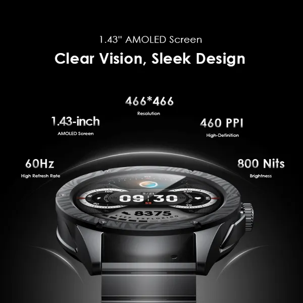 Oraimo OSW-850H Watch Pro NT 1.43" AMOLED AI Smartwatch - Image 8