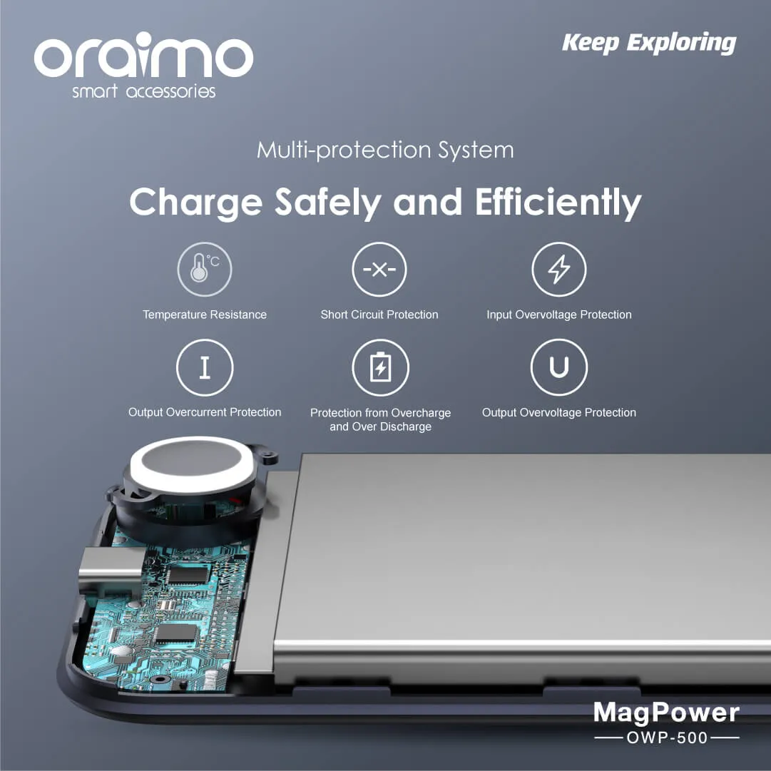 Oraimo OWP-500 MagPower 5,000mAh Magnetic Wireless Power Bank - Image 7