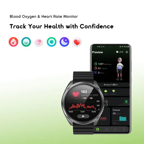 Oraimo Watch Nova 2R OSW-834 1.43" AMOLED Smart Watch - Image 7