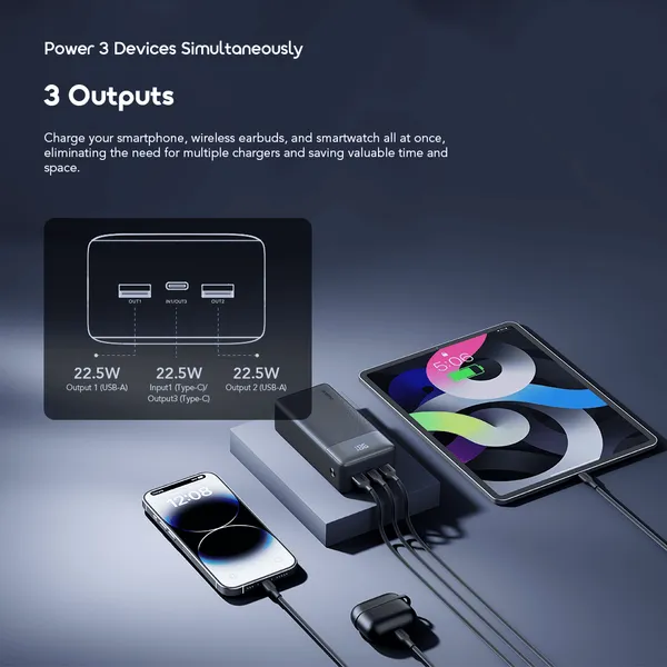Oraimo PowerNova Q31 OPB-7300Q 30,000mAh 22.5W Fast-Charging Power Bank - Image 8
