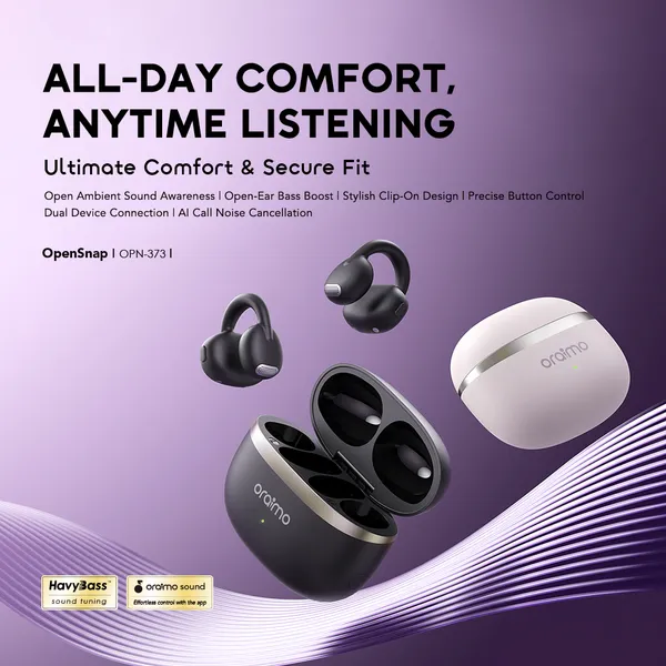 Oraimo OpenSnap OPN-373 Clip-On Open-Ear Wireless Earbuds - Image 2