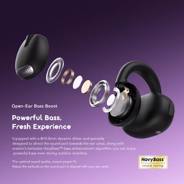 Oraimo OpenSnap OPN-373 Clip-On Open-Ear Wireless Earbuds - Image 6