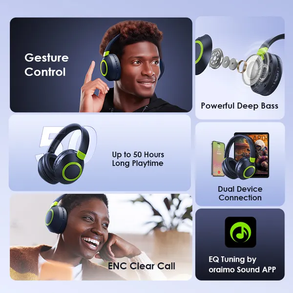 Oraimo BoomPop2S OHP-610S Wireless Over-Ear Headphones - Image 3