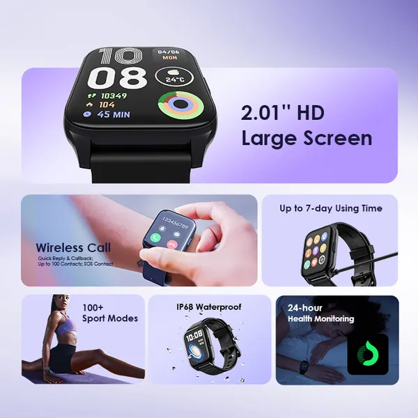 Oraimo Watch 4 Plus OSW-801 2.01" HD Smartwatch - Image 2