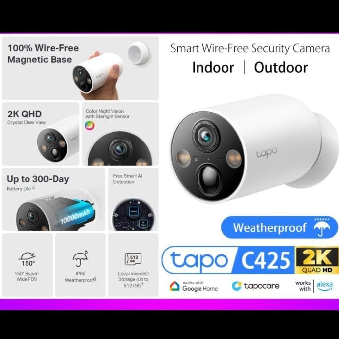 TP-Link Tapo C425 2K QHD Wire-Free Outdoor Security Camera - Image 8