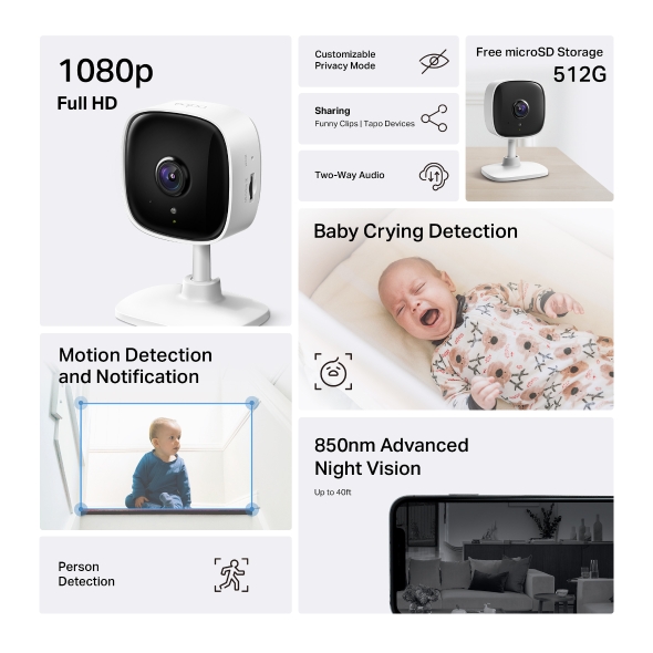 TP-Link Tapo C100 Home Security Wi-Fi Camera - Image 9