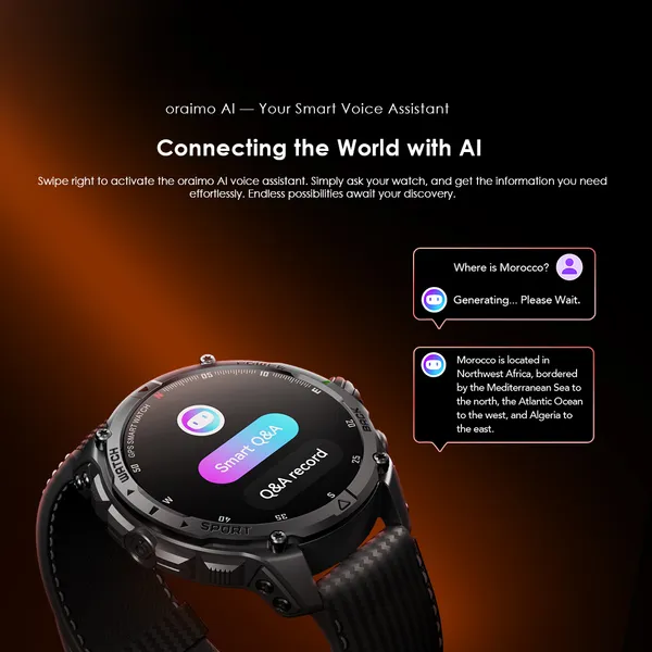 Oraimo Watch GT OSW-852H 1.43" AMOLED GPS Smartwatch - Image 13